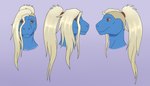 anthro blonde_hair blue_body hair long_hair male ponytail red_eyes solo yellow_sclera maddworld asian_mythology east_asian_mythology mythology sek-raktaa dragon eastern_dragon lizard mythological_creature mythological_scalie reptile scalie digital_media_(artwork) headshot_portrait hi_res model_sheet portrait