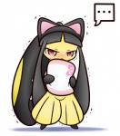 anthro black_hair blush bodily_fluids female hair hair_mouth open_mouth pillow red_eyes simple_background solo tears text yes-no_pillow yes_pillow concave_(artist) nintendo pokemon felid generation_3_pokemon mammal mawile pokemon_(species) english_text meme