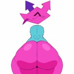 ambiguous_gender anthro armless big_butt blep blush butt eyes_closed floating_head huge_butt multicolored_body nude shaking_butt smile solo thick_thighs tongue tongue_out two_tone_body wide_hips nanodude78 deltarune undertale_(series) computer_virus_(species) virovirokun 1:1 2023 animated digital_media_(artwork) hi_res loop short_playtime