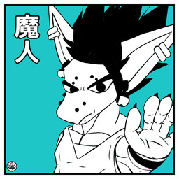 alternative_fashion border comic_panel cosplay critter fusion gurokawa hairless j-fashion male male/male minimalist potara_ear_ring simple_background solo white_border akira_majinma dragon_ball gohan gojin nyu canid canine domestic_cat felid feline felis fennec_fox fox hairless_cat humanoid hybrid mammal saiyan sphynx_(cat) true_fox 1:1 bust_portrait comic hi_res portrait