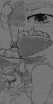 anthro city clothing footwear fur giga hair landscape_dwarfing macro micro planet planet_dwarfing sandals shoes stomping terra_macro giantboonehusky_(artist) blueford_(rcode) canid canine canis mammal wolf absurd_res hi_res monochrome