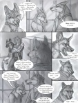 anthro bullying canid canine canis clothed clothing comic crossed_arms dialogue digital_media_(artwork) english_text felid fully_clothed greyscale group homophobia homophobic_slur keith_(rukis) locker male mammal marcus_(rukis) monochrome open_mouth open_smile pantherine piercing reis rukis smile speech_bubble tail text tiger tobias_(rukis) wolf