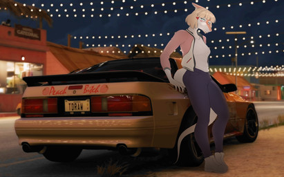 anthro blonde_hair bored bottomwear breasts building car clothed clothed_anthro clothed_female clothing detailed_background eyewear female fingers footwear frown glasses green_eyes grey_bottomwear grey_clothing grey_pants hair half-closed_eyes head_turned humanoid_hands jacket leaning_on_car looking_at_viewer medium_breasts medium_hair narrowed_eyes night non-mammal_breasts open_clothing open_jacket open_topwear outside pants pink_clothing pink_jacket pink_topwear pose shirt shoes side_view solo standing tail topwear vehicle white_clothing white_shirt white_topwear tdraw cavemanon_studios goodbye_volcano_high ko_op_(game_developer) mazda mazda_rx-7 snoot_game naomi_(gvh) dinosaur hadrosaurid ornithischian ornithopod parasaurolophus prehistoric_species reptile scalie full-length_portrait portrait unfinished