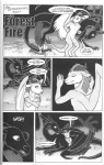 aaaamory anthro claws comic dialogue dragon duo english_text eyes_closed feathered_wings feathers female feral fire fur hi_res horn membrane_(anatomy) membranous_wings monochrome mythological_creature mythological_scalie mythology pridgen scalie tail text white_body white_fur wings