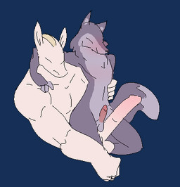 animal_genitalia animal_penis anthro blush duo equine_genitalia equine_penis erection eyes_closed genitals humanoid_genitalia humanoid_penis male male/male medial_ring penis simple_background smile transparent_background jam_(artist) reverend_wolf_(jam) canid canine canis equid equine horse mammal wolf 2017 aliasing alpha_channel binary_drawing digital_drawing_(artwork) digital_media_(artwork) low_res
