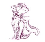 ambiguous_gender bell bell_collar collar feral looking_away sitting smile solo onmaer nintendo pokemon red_felyne felid generation_5_pokemon liepard mammal pokemon_(species) shiny_pokemon artist_name