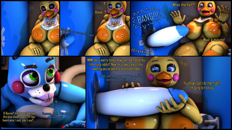 anthro areola beak bib big_areola big_breasts big_penis breasts female genitals glory_hole huge_breasts huge_penis hyper hyper_genitalia hyper_penis machine male male/female nipples penis text thick_thighs vulva zentaisfm mipsmiyu_(modeler) rckke_(modeler) five_nights_at_freddy's five_nights_at_freddy's_2 scottgames runaboo_chica toy_bonnie_(fnaf) toy_chica_(fnaf) animatronic avian bird chicken galliform lagomorph mammal phasianid robot 16:9 3d_(artwork) digital_media_(artwork) english_text hi_res source_filmmaker_(artwork) widescreen