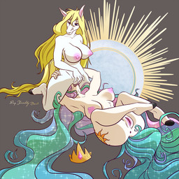 anthro anthrofied anus areola blonde_hair breasts cunnilingus cutie_mark duo facesitting female female/female fur genitals hair hooves long_hair lying multicolored_hair nipples nude on_back oral puffy_areola rainbow_hair sex simple_background sitting_on_another spread_legs spreading straddling vaginal vulva white_body white_fur chromatophore friendship_is_magic hasbro my_little_pony anna_(sailoranna) princess_celestia_(mlp) equid equine horse mammal 1:1 2018 hi_res