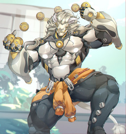 abs biceps big_muscles big_pecs bottomless clothed clothing detailed_background grey_body grey_hair hair jacket jacket_around_waist jacket_only machine male metallic_body muscular muscular_humanoid pecs solo tail topwear topwear_only white_hair cancancancelled mihoyo zenless_zone_zero banyue_(zenless_zone_zero) felid humanoid lion mammal pantherine robot robot_anthro robot_humanoid absurd_res detailed hi_res