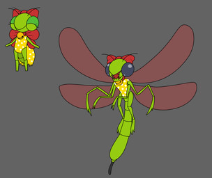 2_antennae 4_arms antennae_(anatomy) anthro anthrofied black_antennae clothing dragonfly_wings dress exoskeleton eyelashes eyes_closed female female_anthro green_body green_exoskeleton grey_background insect_wings multi_arm multi_limb open_mouth red_hair_bow simple_background smile solo standing wings yellow_clothing yellow_dress king_of_sorrow_(artist) bug_fables mario_bros moonsprout_games nintendo paper_mario mimi_(paper_mario) arthropod dragonfly insect 2020 digital_media_(artwork) hi_res