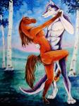 2012 anthro aspen_tree bay_(marking) big_breasts branded breasts canid canine canis dancing detailed_background duo equid equine female grass hand_holding happy horse horseshoe husband hybrid infinite infinity_symbol intimate kelii larger_male leaf male mammal mane markings married nature night nipples nude outside painting_(artwork) plant romantic romantic_ambiance romantic_couple size_difference sky smaller_female star stardarkfurr symbol traditional_media_(artwork) tree watercolor_(artwork) wife wolf wolfywetfurr