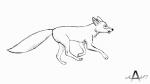 16:9 2d_animation absurd_res ambiguous_gender animated animator617 canid canine cheek_tuft facial_tuft feral fox frame_by_frame hi_res inner_ear_fluff mammal monochrome open_mouth running scar short_playtime simple_background solo tuft widescreen