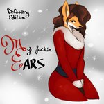 anthro christmas_clothing clothing female holidays shitpost solo doeboi christmas canid canine fox mammal 1:1 hi_res meme