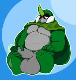 anthro balls belly big_balls big_belly big_muscles big_pecs big_penis bodily_fluids dripping erection genital_fluids genitals glans green_body grey_balls grey_body grey_penis hand_on_penis horn male masturbation multicolored_body musclegut muscular overweight pecs penile penile_masturbation penis precum precum_drip simple_background solo waniiime bug_fables moonsprout_games kabbu_(bug_fables) arthropod beetle insect hi_res