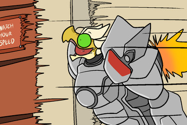 anthro armor cosplay fire horn male motion_blur open_mouth simple_background solo text tongue trout_(artist) blizzard_entertainment overwatch reinhardt_(overwatch) sir_squiggles kobold reptile scalie 2016 3:2 aliasing digital_media_(artwork) flat_colors