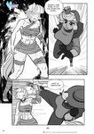 abs anthro anthrofied blocking clothing collar cowboy dialogue female freckles hat headgear headwear kick muscular muscular_anthro muscular_female text pia-sama friendship_is_magic hasbro my_little_pony applejack_(mlp) coco_pommel_(mlp) earth_pony equid equine horse mammal pony comic english_text hi_res url