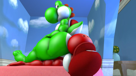anthro big_butt butt clothing duo facesitting hat headgear headwear looking_at_another looking_down male male/male saddle shell sitting_on_another tail thick_thighs logdoesrenders kabalmystic_(modeler) mario_bros mythology nintendo mariyoshi_(logdoesrenders) yoshi_(character) dinosaur dragon green_yoshi lizard mythological_creature mythological_scalie prehistoric_species red_yoshi reptile scalie yoshi 16:9 3d_(artwork) 4k absurd_res digital_media_(artwork) hi_res source_filmmaker_(artwork) widescreen