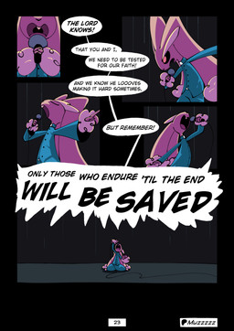 ambiguous_gender anthro clothing dialogue electronics front_view gesture hand_gesture kneeling microphone pastor pointing preaching side_view solo stage text yelling muzzzzz nintendo pokemon generation_4_pokemon lopunny pokemon_(species) absurd_res comic english_text hi_res