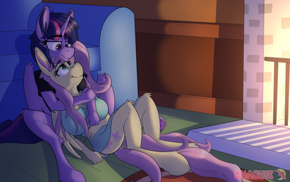 anthro big_breasts breasts chest_tuft clothing dress duo eyelashes female female/female fireplace furniture horn hug long_eyelashes relaxing rug shirt sofa t-shirt topwear tuft wings gnashie friendship_is_magic hasbro my_little_pony mythology fluttershy_(mlp) twilight_sparkle_(mlp) equid equine mammal mythological_creature mythological_equine pegasus winged_unicorn absurd_res hi_res