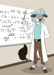 alternate_species anthro male presentation scientist solo whiteboard palehorntea adult_swim blizzard_entertainment cartoon_network moovember rick_and_morty warcraft umbrose bovid bovine mammal tauren hi_res