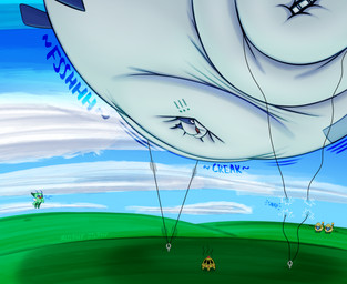 air_inflation ambiguous_gender anthro belly belly_expansion big_belly big_cheeks black_ears black_eyes black_tail blue_body blue_eyes blue_sky body_inflation cheek_expansion cloud creaking dialogue exclamation_point expansion feral floating flying grass green_body held_by_string huge_belly huge_cheeks hyper hyper_belly hyper_inflation immobile incense inflation motion_lines multicolored_body onomatopoeia open_mouth pink_tongue plant puffed_cheeks red_mouth round_body sky sound_effects spherical_inflation swelling tail text tongue two_tone_body white_body white_wings wings sloshyjoshy nintendo pokemon celebi generation_2_pokemon legendary_pokemon lugia mareep pokemon_(species) 2026 artist_name colored digital_media_(artwork) english_text hi_res shaded