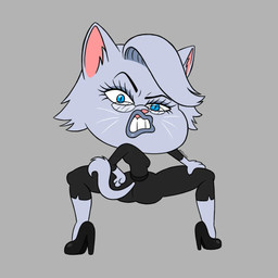 4_fingers anthro belt bent_arm big_butt big_ears big_eyes big_head biped black_belt black_bottomwear black_clothing black_eyebrows black_footwear black_high_heels black_pants black_shirt black_shoes black_topwear blue_body blue_ears blue_eyes blue_eyeshadow blue_fur blue_lips blue_lipstick bottomwear breasts bubble_butt butt cheek_tuft clenched_teeth clothed clothed_anthro clothed_female clothing curved_eyebrows extended_arm eyebrows eyelashes eyeshadow facial_tuft female fingers footwear fully_clothed fully_clothed_anthro fully_clothed_female fur fur_tuft glistening glistening_clothing glistening_eyes glistening_footwear glistening_high_heels glistening_shoes grey_background gums hand_on_leg hand_on_own_leg head_tuft head_turned high_heels iris light_body light_fur lips lipstick long_eyelashes looking_at_viewer looking_back looking_back_at_viewer makeup mature_anthro mature_female medium_breasts monotone_background monotone_body monotone_fur one_eye_half-closed pants parody pink_inner_ear pink_nose pointy_ears pose prick_ears pupils raised_eyebrow rear_view shirt shoes simple_background slit_pupils solo spread_legs spreading teeth text thick_lips thick_thighs topwear tuft whiskers white_sclera white_whiskers 40doodles cartoon_network the_amazing_world_of_gumball domestic_cat felid feline felis mammal 1:1 2026 artist_name digital_drawing_(artwork) digital_media_(artwork)