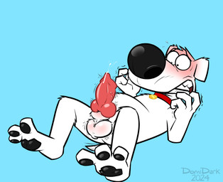 3_toes animal_genitalia animal_penis anthro balls balls_blush belly bent_legs big_belly big_nose biped black_eyes black_nose black_pawpads blue_background blush bodily_fluids body_blush butt butt_from_the_front calf_tuft canine_genitalia canine_penis chest_tuft clenched_teeth collar collar_only constricted_pupils cum cum_drip cum_on_penis cumshot dripping ejaculation eye_bags feet floating_eyebrows floppy_ears fur genital_fluids genitals glistening glistening_genitalia glistening_knot glistening_penis head_tuft huge_nose humanoid_feet humanoid_hands humanoid_heel knee_tuft knees_up knot knotted_penis leg_tuft lines_drawn looking_at_genitalia looking_at_own_penis looking_at_penis looking_at_self looking_down looking_down_at_genitalia looking_down_at_penis lying male motion_lines nude on_back pawpads paws penis plantigrade pose pupils red_collar red_penis scared shaking_penis sharp_teeth shocked short_tail simple_background slightly_chubby slightly_chubby_anthro small_pupils small_tail soles solo spread_toes tail tail_motion tailwag teeth throbbing throbbing_balls throbbing_penis toes toony tuft vibrating_penis white_balls white_belly white_body white_fur white_sclera wide_eyed domidark 20th_century_fox family_guy fuzzy_door_productions brian_griffin bird_dog canid canine canis domestic_dog hunting_dog mammal 2024 colored dated digital_drawing_(artwork) digital_media_(artwork) flat_colors hi_res pinup signature