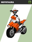 female machine monster_girl_(genre) motorcycle motorcycle_helmet orange_body orange_skin solo vehicle white_body white_skin rottentuttifrutti humanoid living_machine living_motorcycle living_vehicle motaur motorcycle_taur robot robot_humanoid taur vehicle_humanoid vehicle_taur