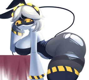 angry anthro big_breasts big_butt breasts bunny_costume butt clothing costume female looking_at_viewer machine solo solo_focus solo_in_panel thick_thighs alaki_zezo glitch_productions murder_drones v_(murder_drones) robot robot_anthro absurd_res hi_res