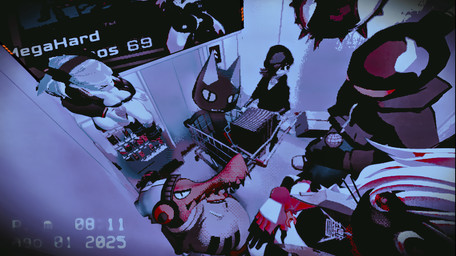 anthro camera camera_hud camera_view dynamic_angle female feral group machine male poster_(object) elevatorvibes michmachape cyberpunk_edgerunners glitch_productions lethal_league murder_drones sony_corporation sony_interactive_entertainment jeff_the_land_shark latch peppermint_(hi-fi_rush) rebecca_(cyberpunk_edgerunners) toro_inoue uzi_(murder_drones) whitty_(sock.clip) fish humanoid hybrid marine robot robot_anthro robot_humanoid shark hi_res