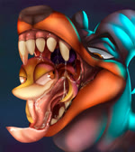 ambiguous_gender black_nose bodily_fluids brown_eyes duo eyebrows eyes_closed fangs feral gaping_mouth horn looking_back looking_down mouth_shot open_mouth oral_vore saliva sharp_teeth simple_background smile soft_vore teeth three-quarter_view tongue tongue_out vore j4ray yeiniry nintendo pokemon canid canine canis generation_2_pokemon generation_5_pokemon houndoom mammal pokemon_(species) snivy 2019 2d_animation animated digital_drawing_(artwork) digital_media_(artwork) hi_res loop motion_tweening no_sound short_playtime webm