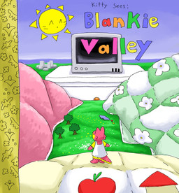 anthro apple barefoot bedding biped blanket blue_sky city clothing computer_monitor dress feet female flower food fruit grass pink_body plant sky solo standing text toony tree white_clothing white_dress yellow_body young mimill3 little_golden_books dinosaur prehistoric_species reptile scalie unknown_species english_text hi_res