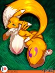 3:4 anthro areola athosvds bandai_namco big_areola big_breasts big_butt black_sclera blue_eyes breasts butt canid digimon digimon_(species) dipstick_ears dipstick_tail erect_nipples female fluffy fluffy_tail fur hi_res huge_breasts huge_thighs long_tail looking_at_viewer mammal markings multicolored_body multicolored_ears multicolored_fur multicolored_tail neck_tuft nipples nude puffy_nipples renamon solo tail tail_markings thick_thighs tuft white_body white_fur yellow_body yellow_fur