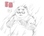 anthro belly biped clothing controller eyewear game_controller glasses humanoid_hands kemono overweight shirt solo topwear inunoshippo vtuber sasayama_akira bear giant_panda mammal 2022