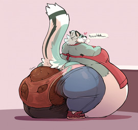 accident anthro black_nose bottomwear clothing dialogue excessive_feces feces feces_pile footwear fur green_body green_fur green_tail heart_symbol hyper hyper_feces inflation male overweight pants pooping raised_tail scat_inflation scatplay shoes sigh sighing simple_background socks soiling solo speech_bubble stained_clothing stained_pants stained_underwear standing tail text torn_clothing underwear white_body white_fur white_tail bigasshyperdiaper bigasshyperdiaper_(character) canid canine fox mammal true_fox english_text hi_res