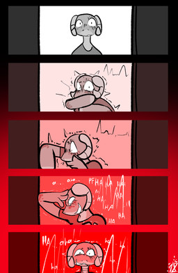 anthro clothed clothing female horn shaking shivering solo text brradett lernie_(brradett) scalie absurd_res comic digital_media_(artwork) english_text hi_res