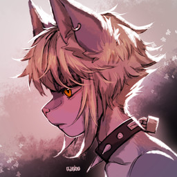 anthro blonde_hair collar ear_piercing hair locker male piercing simple_background solo yellow_eyes uanhu domestic_cat felid feline felis mammal 1:1 digital_drawing_(artwork) digital_media_(artwork) sketch