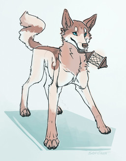 blue_eyes female feral lamp lantern object_in_mouth quadruped simple_background solo tail white_background conditional_dnp sefeiren canid canine mammal