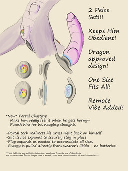 advertisement anthro chastity_device genitals male penetration penis plug_(sex_toy) portal portal_penis purple_body sex_toy slit_chastity slit_penetration slit_penis slit_play solo text thinking_with_portals unchastity smokeyrooster mythology edd_(smokeyrooster) dragon mythological_creature mythological_scalie scalie 3:4 absurd_res english_text hi_res