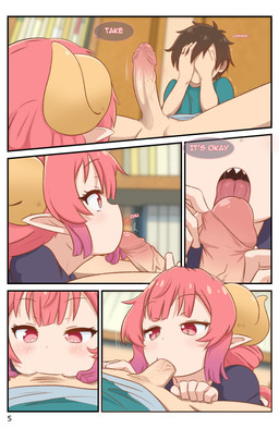 2_horns 5_panel_comic big_breasts black_clothing black_shirt black_topwear blue_clothing blue_shirt blue_topwear blush blush_lines breasts brown_hair clothed clothing curved_horn deep_throat duo erection fellatio female foreskin foreskin_play genitals hair heart_pupils heart_symbol horn huge_breasts humanoid_pointy_ears inside kissing_penis_tip licking light-skinned_female long_hair male male/female oral oral_penetration page_number partially_clothed penetration penile penis penis_lick pigtails pointy_ears pupils red_eyes red_hair sex shirt short_hair slit_pupils speech_bubble tan_body tan_skin text tongue topwear tremble_lines tremble_spikes vein veiny_penis yellow_horn greatm8sfm miss_kobayashi's_dragon_maid mythology ilulu taketo_aida animal_humanoid dragon dragon_humanoid human humanoid mammal mythological_creature mythological_scalie scalie 2023 absurd_res colored comic hi_res shaded