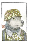 anthro clothing flecktarn male nazi nazi_uniform solo uniform waffen-ss world_war_2 n2o canid canine canis mammal wolf hi_res