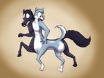 2_heads anthro conjoined hooves multi_head solo theyton canid canine canis equid equine horse mammal taur wolf