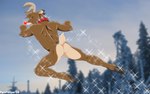 anthro antlers bell bell_collar biped brown_body brown_fur brown_hair butt collar collar_only flying fur hair hooves horn looking_at_viewer looking_back looking_back_at_viewer male multicolored_body multicolored_fur nude open_mouth open_smile rear_view red_collar red_nose scut_tail short_tail smile solo sparkles tail tan_body tan_fur fabfelipe rudolph_the_red-nosed_reindeer deer mammal new_world_deer reindeer 16:10 2009 digital_media_(artwork) widescreen