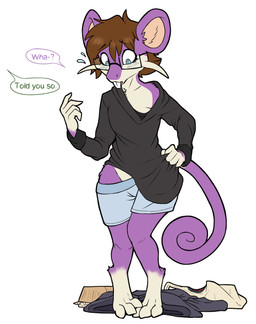 3_toes 5_fingers after_transformation anthro brown_hair buckteeth clothed clothing color_coded color_coded_speech_bubble curled_tail curvy_figure dialogue eyewear feet fingers footwear fur glasses gradient_background hair hourglass_figure human_to_anthro knock-kneed male oversized_clothing paws poke_puff purple_body purple_fur shoes shopping_bag shrinking simple_background size_transformation solo species_transformation speech_bubble tail teeth text toes tongue transformation transformation_sequence transformation_through_food wearing_glasses wide_hips shrubie_fox nintendo pokemon milo_(shrubie_fox) generation_1_pokemon human mammal pokemon_(species) rattata rodent 2025 dated english_text hi_res