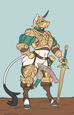 accessory animal_genitalia animal_penis anthro armor balls belt big_penis bottomless clothed clothing darkened_balls darkened_genitalia equine_genitalia equine_penis fantasy flared_penis garter garter_straps genitals hand_on_hip holding_object holding_weapon hooves horn knight legwear longsword male melee_weapon midriff navel outside partially_clothed penis plate_armor saggy_balls scabbard sheath solo standing sword thick_thighs topwear unguligrade vein veiny_penis warrior weapon wide_hips wittless-pilgrim mythology equid equine horse mammal mythological_creature mythological_equine unicorn 2018 aliasing colored detailed digital_drawing_(artwork) digital_media_(artwork) hi_res watermark
