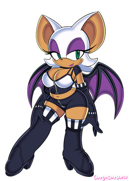 anthro armwear bat_wings big_breasts big_ears black_boots black_bottomwear black_clothing black_footwear black_gloves black_handwear black_nose black_shorts black_topwear black_wings boots bottomwear breasts cleavage clothed clothing elbow_gloves eyelashes eyeshadow female footwear fur gloves green_eyes handwear high_heeled_boots high_heels knee_boots knee_highs legwear lipstick looking_at_viewer makeup membrane_(anatomy) membranous_wings navel purple_eyeshadow purple_lipstick purple_wings shoes shorts simple_background smile solo tan_body tan_fur thick_thighs thigh_highs topwear white_background white_body white_clothing white_fur white_topwear wide_hips wings omegasunburst sega sonic_the_hedgehog_(series) rouge_the_bat bat mammal 2020 hi_res