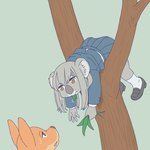 ambiguous_gender anthro clothed clothing duo eating eucalyptus female footwear in_tree kemono leaf plant school_uniform shoes tree uniform ekaki510 canid canine canis dingo koala mammal marsupial vombatiform 1:1