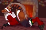 anthro balls butt clothing fireplace genitals holidays male paws penis sephir solo tail omez christmas mythology drakons dragon mythological_creature mythological_scalie scalie noel_(disambiguation) hi_res