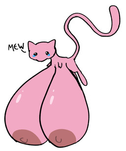 anthro big_breasts bodily_fluids breasts female huge_breasts humor hyper hyper_breasts long_feet long_tail nipples pink_body pink_nipples solo tail tears blitzdrachin conditional_dnp nintendo pokemon generation_1_pokemon legendary_pokemon mew_(pokemon) pokemon_(species) absurd_res hi_res
