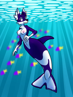 anthro areola blurred_background breasts female fur gloves_(marking) heterochromia inner_ear_fluff light light_beam looking_at_viewer markings multicolored_body multicolored_fur neck_tuft nipples nude purple_body purple_fur smile smiling_at_viewer solo split_form sunbeam sunlight text tuft two_tone_body two_tone_fur underwater water white_body white_fur kaorisorahoshi mermay tanti aquatic canid canine cetacean dolphin fox hybrid mammal merfolk oceanic_dolphin orca orca_merfolk toothed_whale 2022 3:4 artist_name digital_drawing_(artwork) digital_media_(artwork) english_text hi_res signature watermark